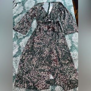 ZARA SILK SPLIT FRONT DRESS